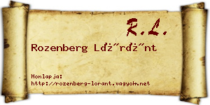Rozenberg Lóránt névjegykártya